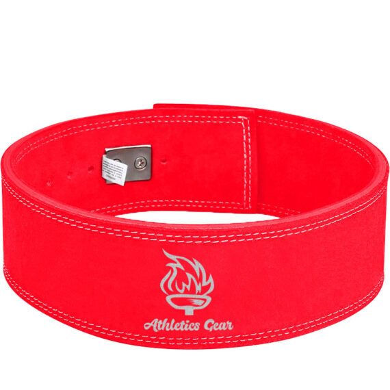 Powerlifting Leather Gym Weightlifting Belt with Lever Buckle with Lever Buckle 4 Inches - Athletics Gear AG