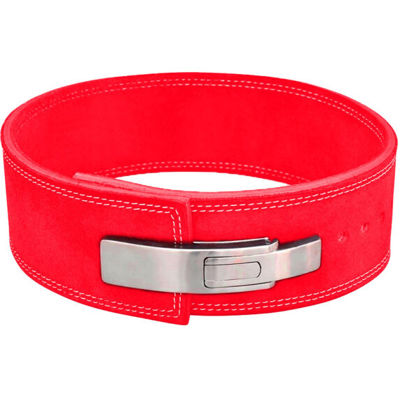 Powerlifting Leather Gym Weightlifting Belt with Lever Buckle with Lever Buckle 4 Inches - Athletics Gear AG