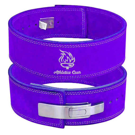Powerlifting Leather Gym Weightlifting Belt with Lever Buckle with Lever Buckle 4 Inches - Athletics Gear AG