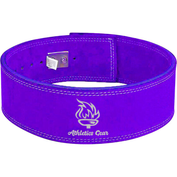 Powerlifting Leather Gym Weightlifting Belt with Lever Buckle with Lever Buckle 4 Inches - Athletics Gear AG