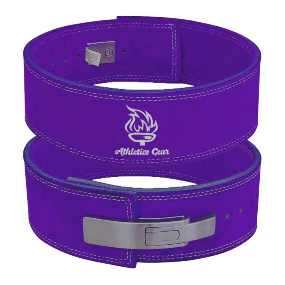 Powerlifting Leather Gym Weightlifting Belt with Lever Buckle with Lever Buckle 4 Inches - Athletics Gear AG