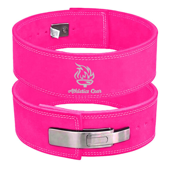 Powerlifting Leather Gym Weightlifting Belt with Lever Buckle with Lever Buckle 4 Inches - Athletics Gear AG