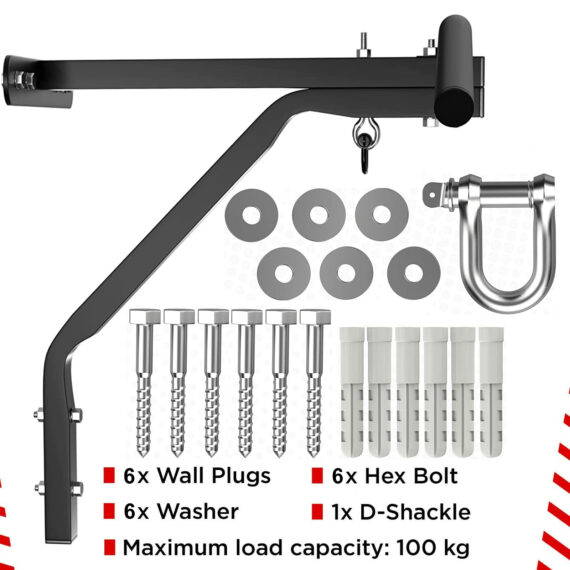 Pull-Up Bar Punching Bag Hanger Wall Mount Bracket Dual (2 in 1) Chin-up Bar Punching Bag Fixation Athletics Gear AG