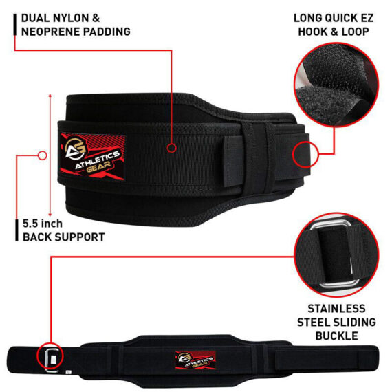 Weight Lifting Belt Gym Training Back Support Power Lumber Pain Athletics Gear