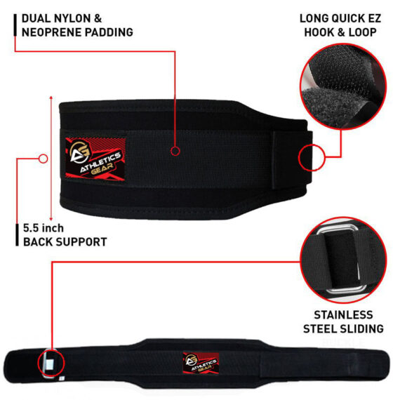 Weight Lifting Belt Gym Back Support Power Training Work Fitness Lumber Pain
