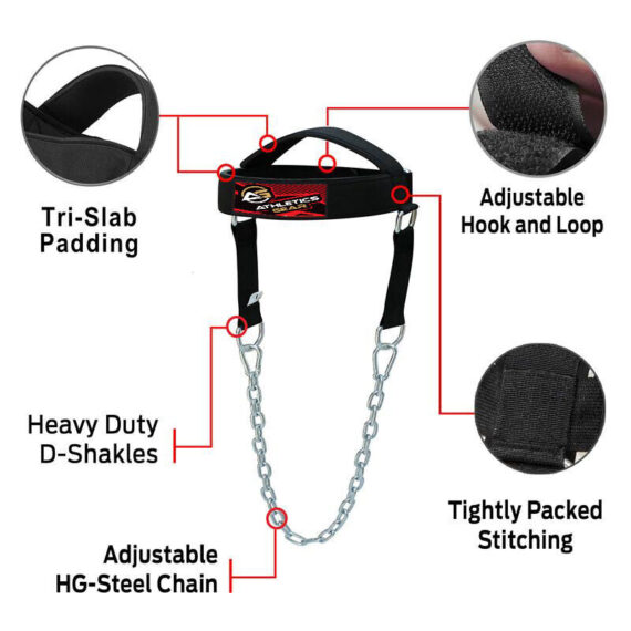 Adjustable Head Harness Dipping Neck Builder Belt Weight Lifting Chain Athletics Gear AG