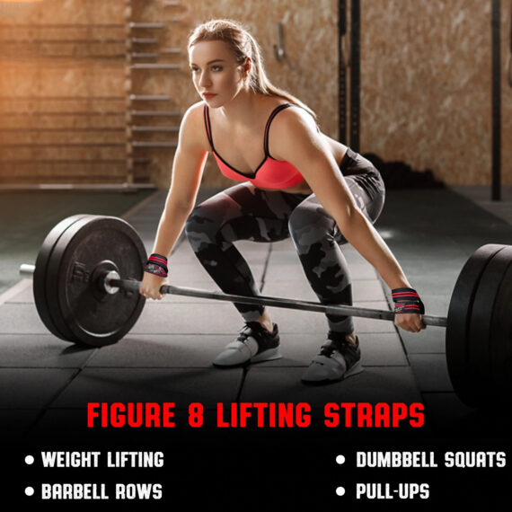 Training weight Lifting Figure 8 Training Gym Bar Padded Wrist Straps Support