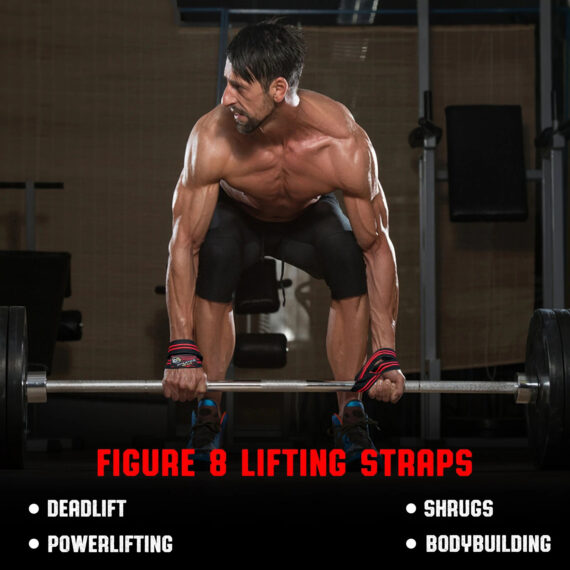 Training weight Lifting Figure 8 Training Gym Bar Padded Wrist Straps Support