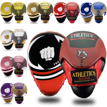 Focus Pads Hook & Jab Mitts Kick Boxing MMA Strike Punch Bag Kick Curved Athletics Gear AG