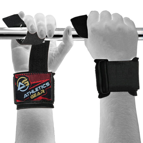 Padded Weight Lifting Wrist Straps Gym Deadlift Grip Support Pair Athletics Gear