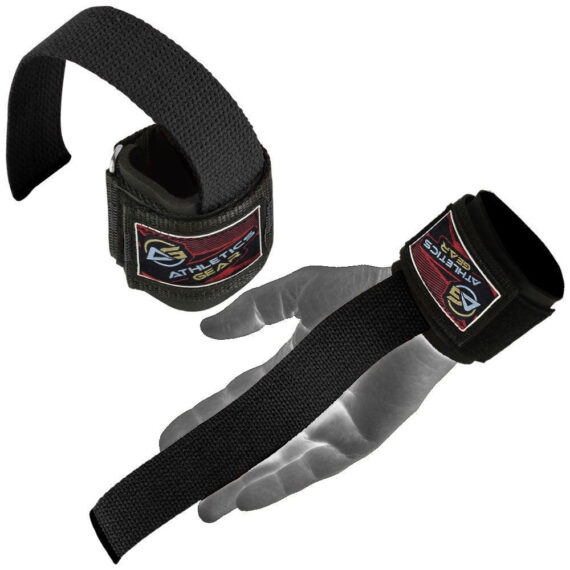 Padded Weight Lifting Wrist Straps Gym Deadlift Grip Support Pair Athletics Gear