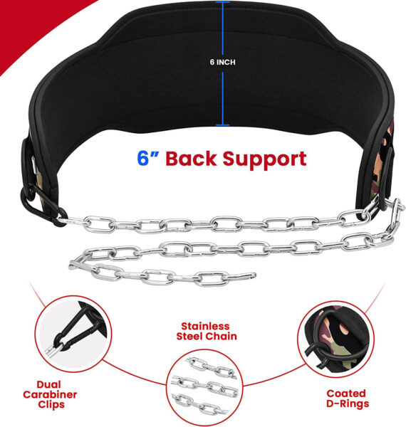 Weight Training Dipping Belt With Chain Exercise Gym Training Weight Lifting Athletics Gear AG
