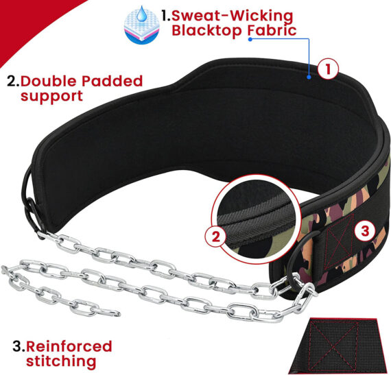 Weight Training Dipping Belt With Chain Exercise Gym Training Weight Lifting Athletics Gear AG
