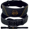 Leather Weightlifting Belt Full Black- 4 Inches Athletics Gear AG