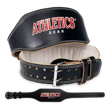 Premium Leather Weightlifting Belt - 6 Inches Athletics Gear AG