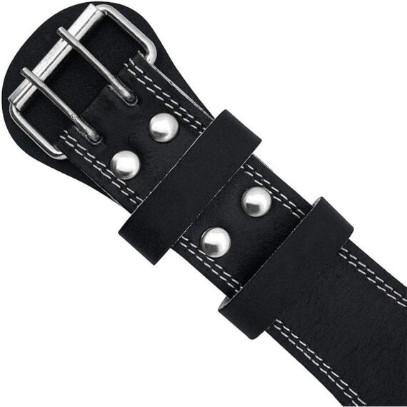 Leather Weightlifting Belt Full Black- 6 Inches Athletics Gear AG