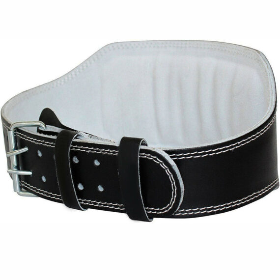 Leather Weightlifting Belt Full Black- 6 Inches Athletics Gear AG