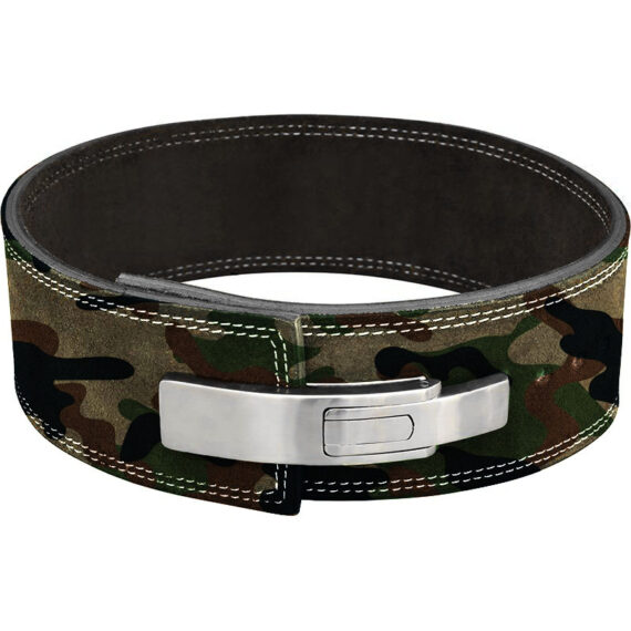 Powerlifting Leather Gym Weightlifting Belt with Lever Buckle with Lever Buckle Camo- Athletics Gear AG