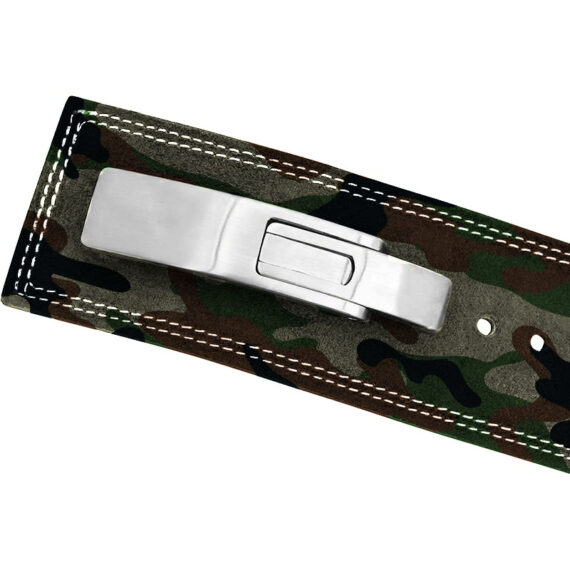 Powerlifting Leather Gym Weightlifting Belt with Lever Buckle with Lever Buckle Camo- Athletics Gear AG
